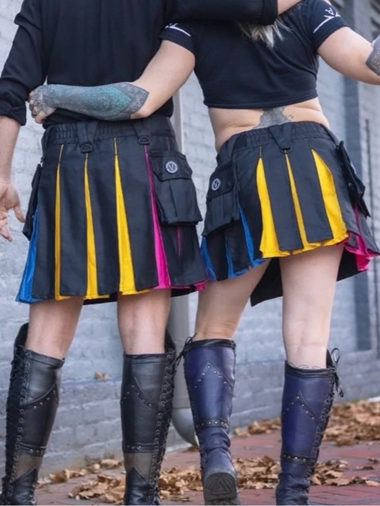 Versatta Dresses & Skirts - Versatta Mini Pan Pride Hybrid Cargo Kilt Mini Skirt  
.
